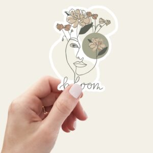 Bloom Boho Modern Line Art Sticker